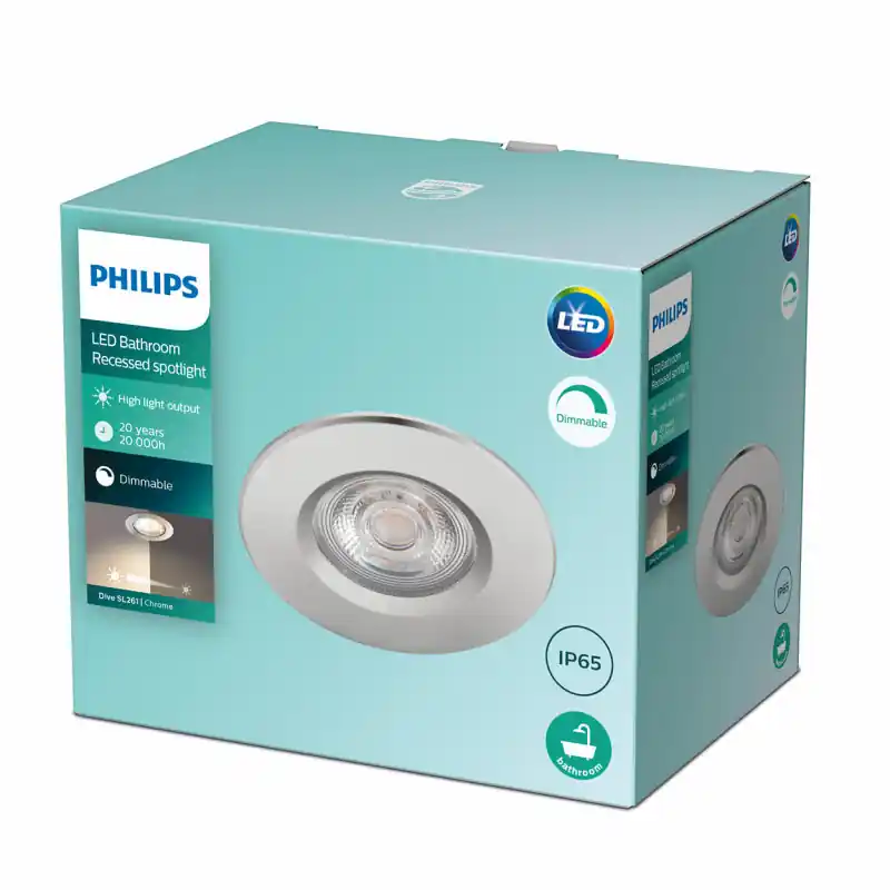 Spot Downlight LED PHILIPS Dimmable Dive 5W Coupe Ø 70mm