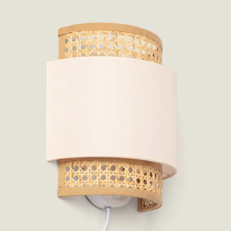 Applique Murale Rotin et Tissu Amaia