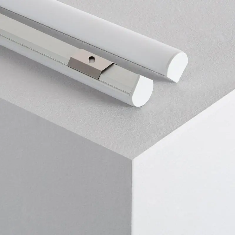 Profilé Aluminium Angle 1 m avec Capot Circulaire pour Rubans LED jusqu‘à 10 mm