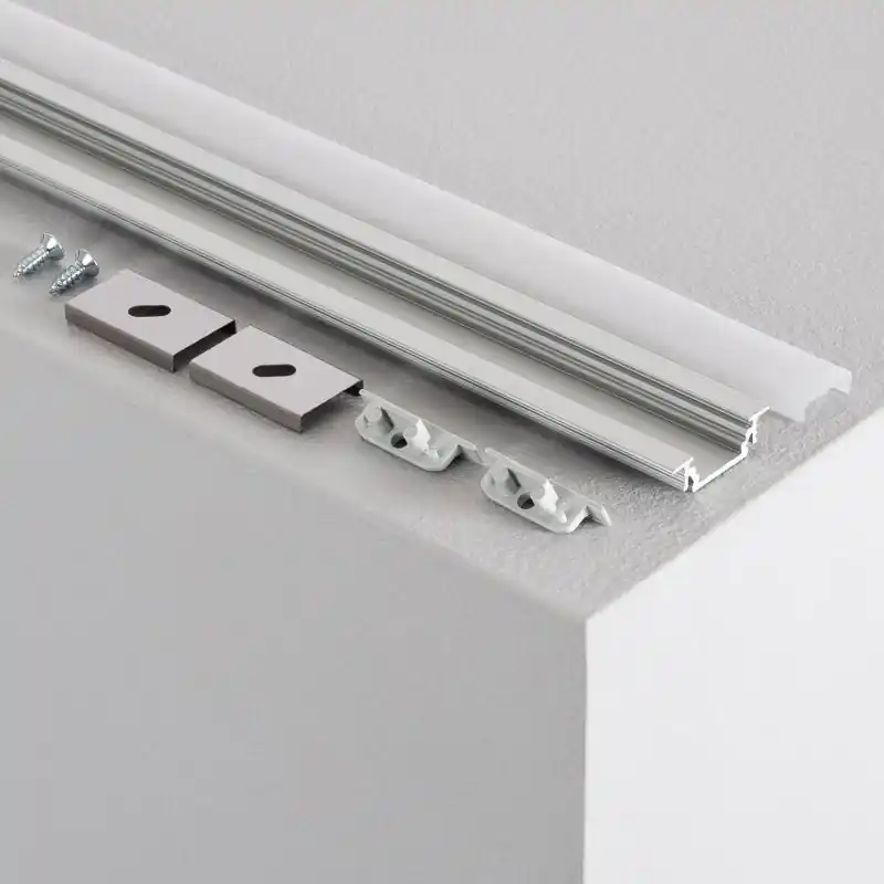 Profilé Aluminium Encastré 1 m Capot Coulissant pour Rubans LED jusqu‘à 10 mm