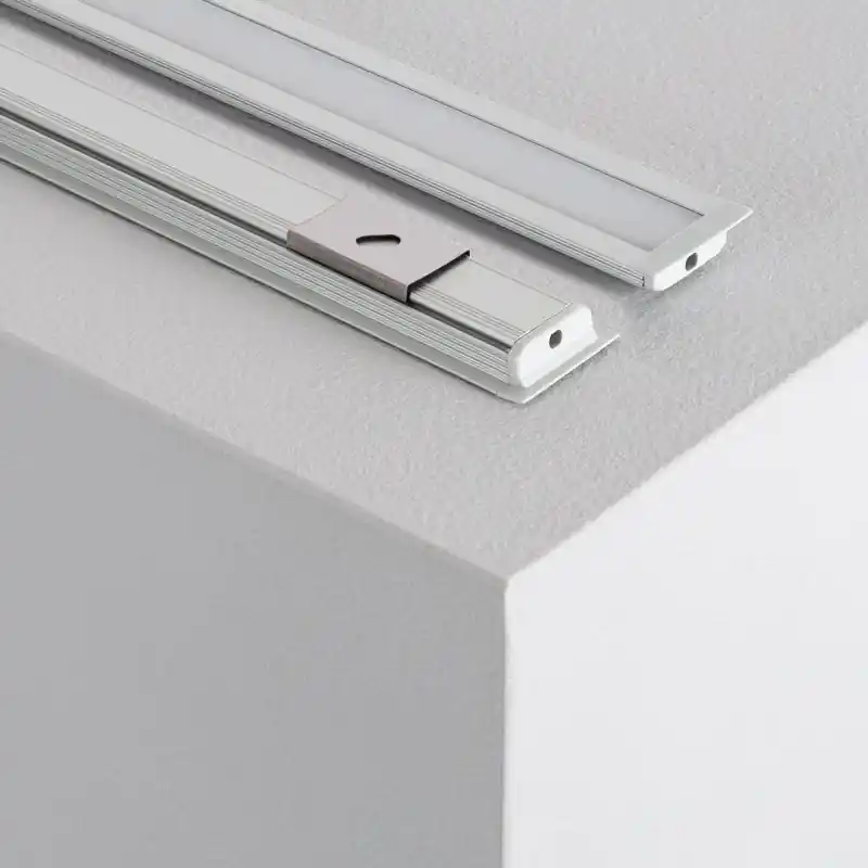 Profilé Aluminium Encastré 1 m pour Rubans LED jusqu‘à 10 mm
