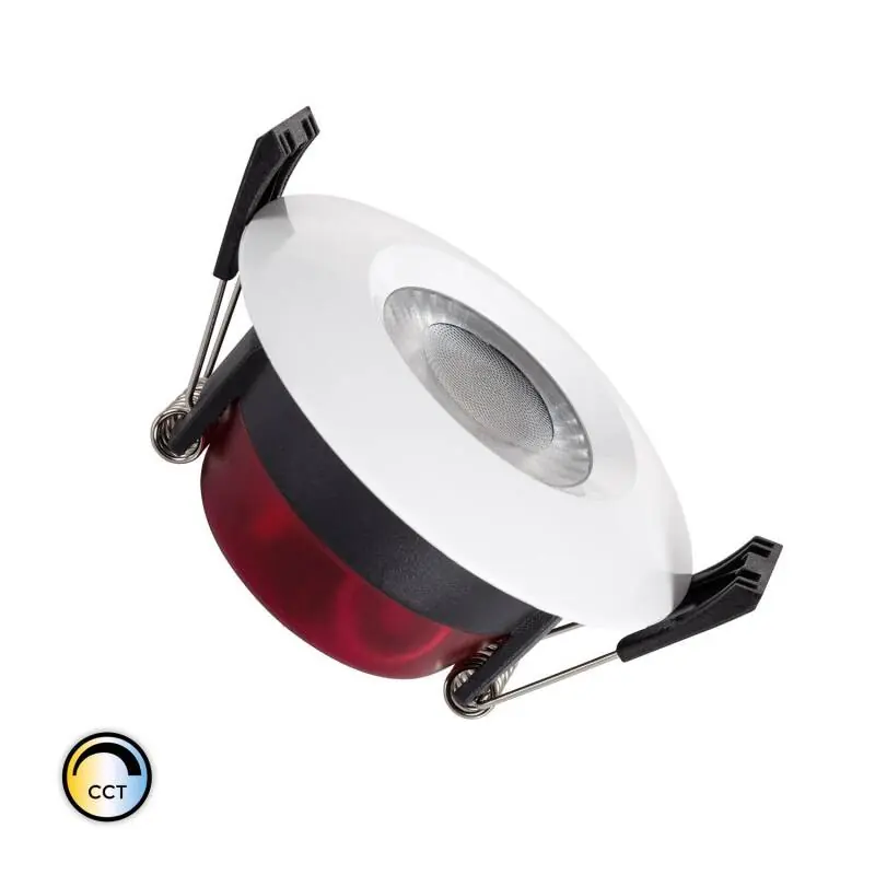 Downlight LED 8W Rond CCT Sélectionnable Dimmable Bain IP65 Coupe Ø 70 mm