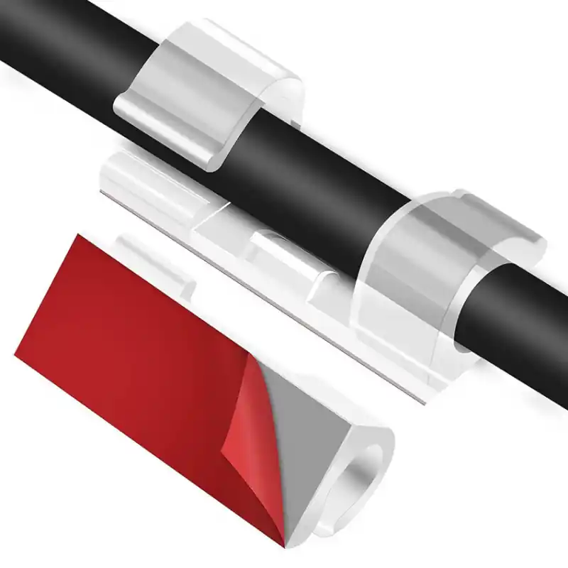 Pack 20 Clips de Fixation Auto-adhésifs Organisateur pour Câble Ø 10mm