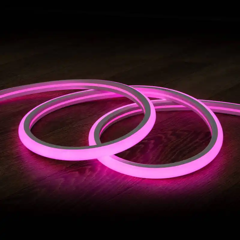 Ruban LED Néon Dimmable 220V Rose Semi-Circulaire 180º 7.5W/m Coupe 100cm IP67 Sur mesure