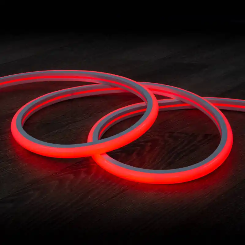 Ruban LED Néon Dimmable 220V Rouge Semi-Circulaire 180º 7.5W/m Coupe 100cm IP67 Sur mesure