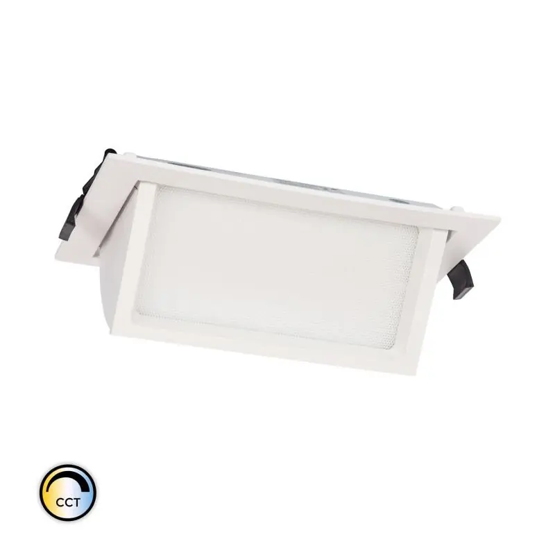 Downlight LED 46W Rectangulaire Orientable Chip OSRAM CCT Sélectionnable 120 lm/W LIFUD Coupe 210x125 mm