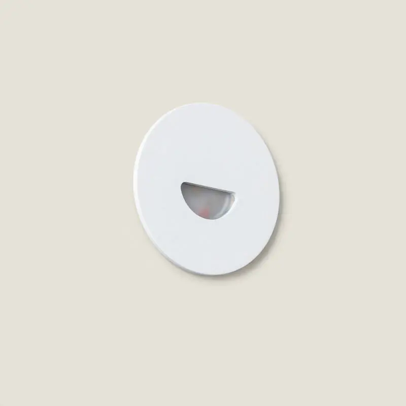 Balise Murale Extérieure LED 2W Encastrable Aluminium Ronde Blanche Guell