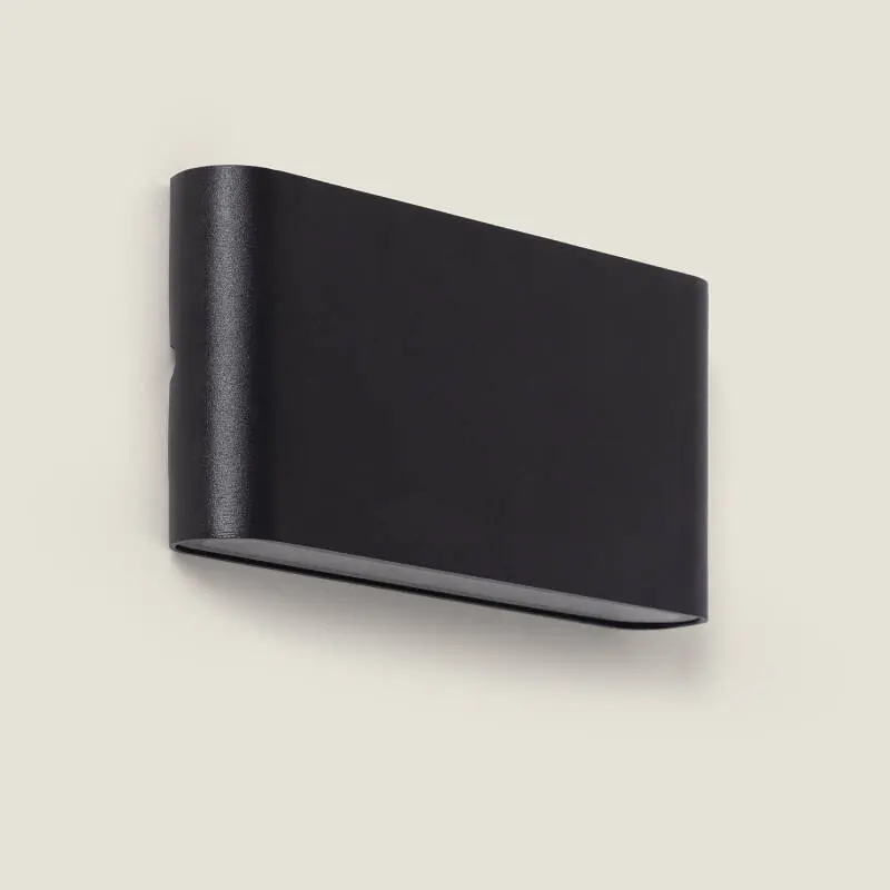 Applique Murale Extérieure LED 12W Aluminium Rectangulaire Éclairage Double Face Luming Noir
