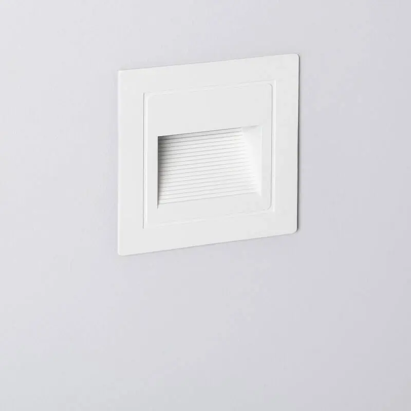 Balise LED Extérieure 3W Encastrable au Mur Carrée Olite Blanche