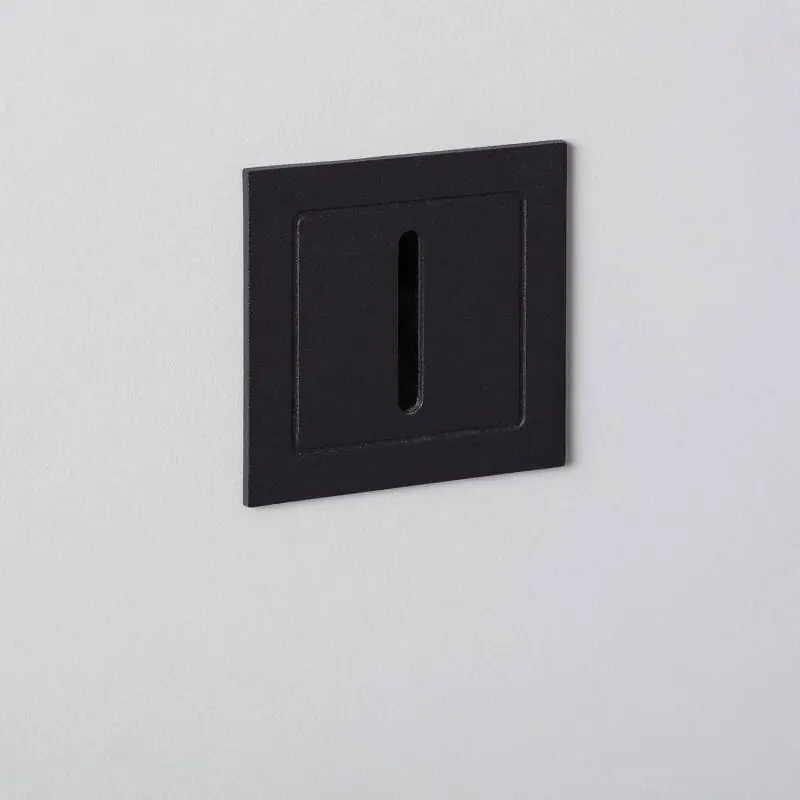 Balise Murale Extérieure LED 3W Encastrable Aluminium Noire Linéaire Wabi