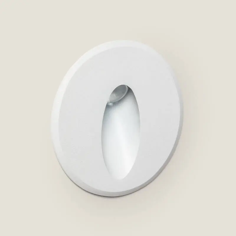 Balise Extérieure LED 3W Murale Encastrable Ronde Blanche Ovale Adam