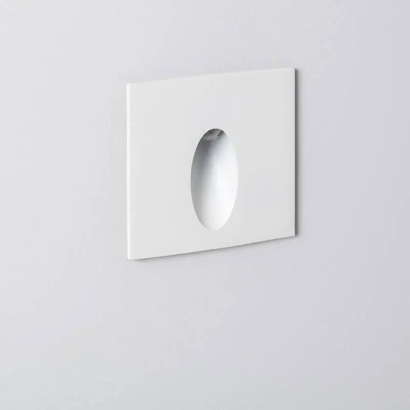 Balise LED Extérieure 3W Encastrable au Mur Carée Bombée Olite Blanche