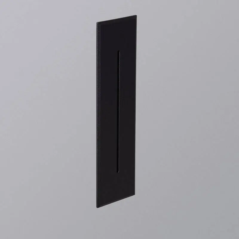 Balise Murale Extérieure LED 3W Encastrable Aluminium Rectangulaire Noire Wabi Linear