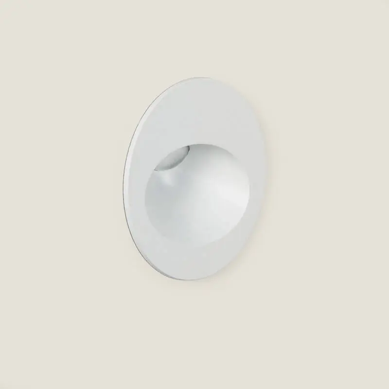 Balise Extérieure Murale LED Encastrable 3W Ronde en Aluminium Coney Blanche