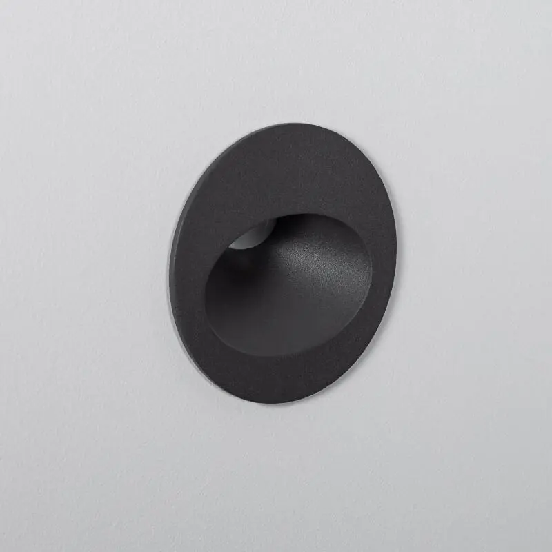 Balise Extérieure Murale LED Encastrable 3W Ronde en Aluminium Coney Grise