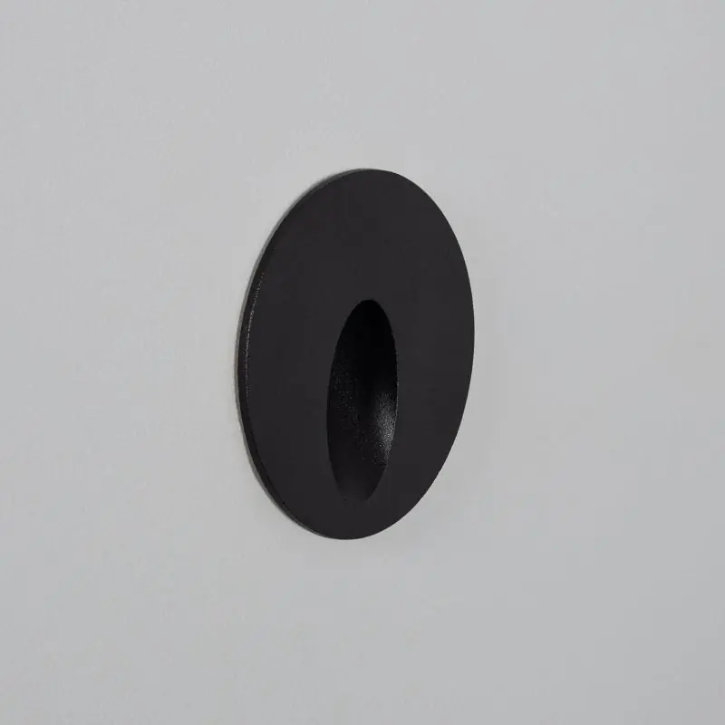 Balise Extérieure Murale LED Encastrable 3W Ronde en Aluminium Boiler Noire