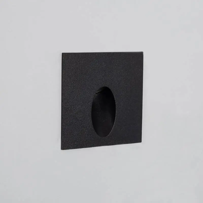 Balise Extérieure Murale LED Encastrable 3W Carrée en Aluminium Ellis Noire