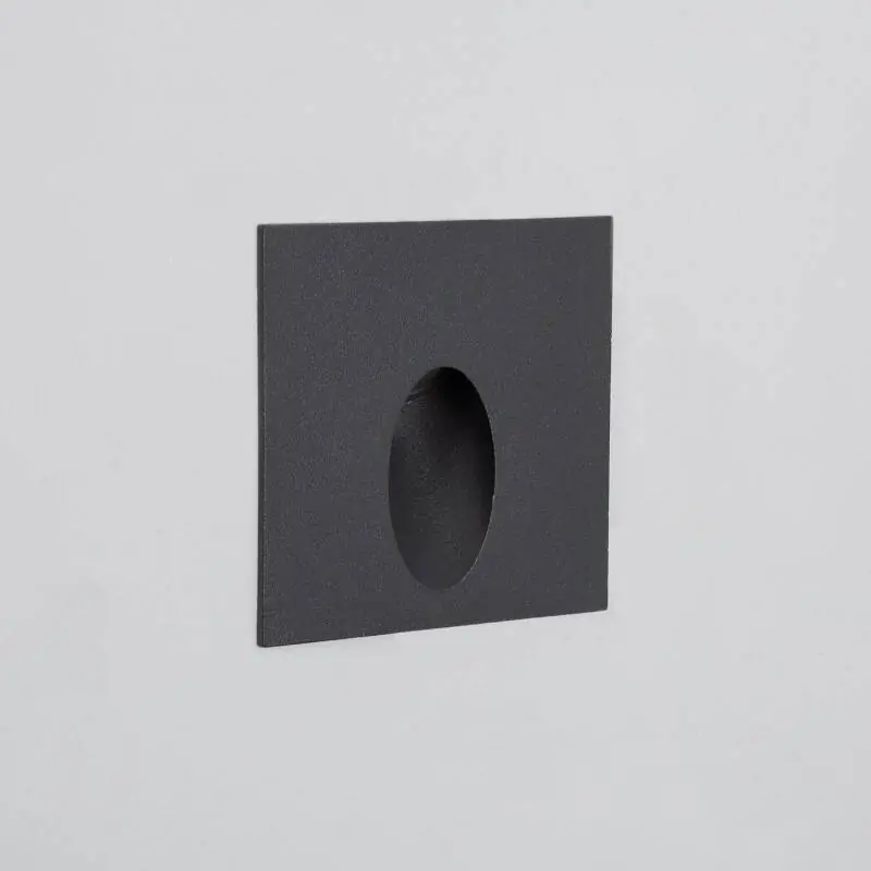 Balise Extérieure Murale LED Encastrable 3W Carrée en Aluminium Ellis Grise