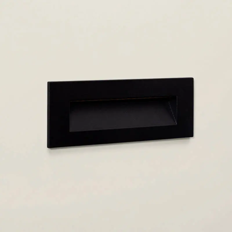 Balise Murale Extérieure LED 7W Encastrable Rectangulaire Aluminium Noir Groult