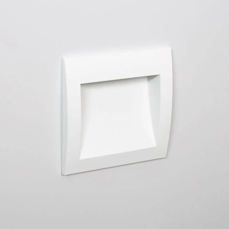 Balise LED Extérieure 4W Encastrable Carrée Blanche en Aluminium Natt