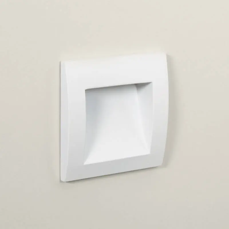 Balise LED Extérieure 4W Encastrable Carrée Blanche en Aluminium
