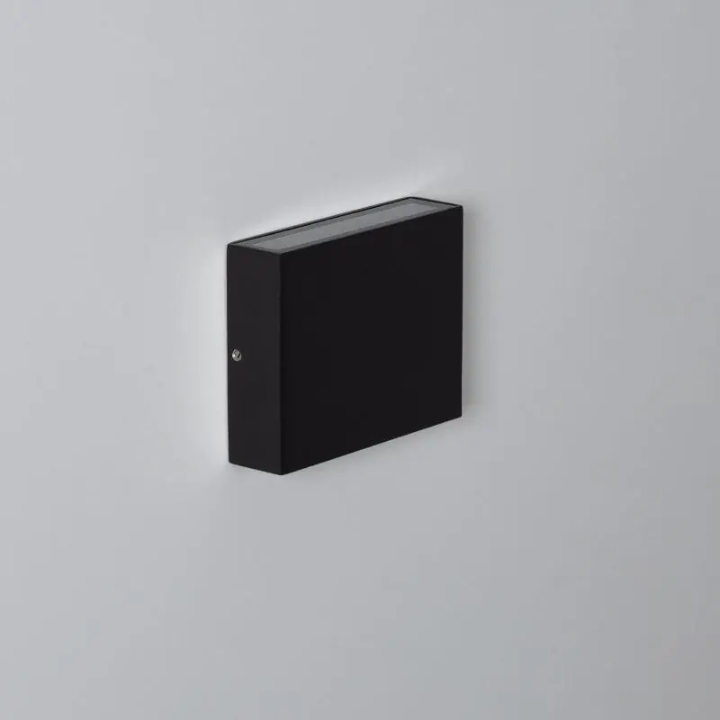Applique Murale LED Extérieure Luming II 6W Éclairage Double Face Carrée Noire