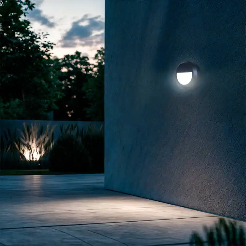 Balise LED Extérieure En Saillie au Mur Ronde Edulis Anthracite