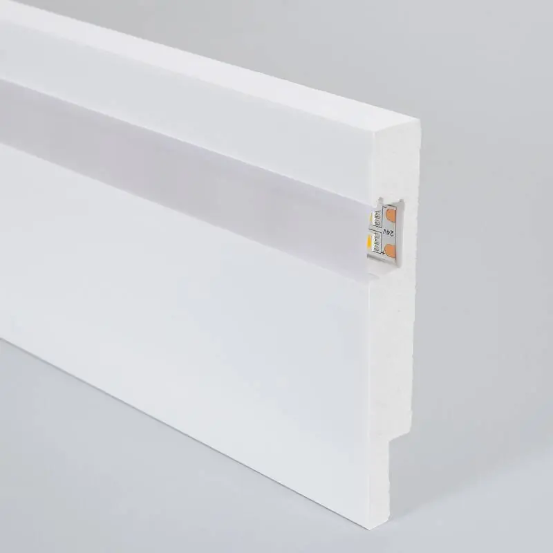 Moulure Plinthe pour Ruban LED Modern avec Capot Continu