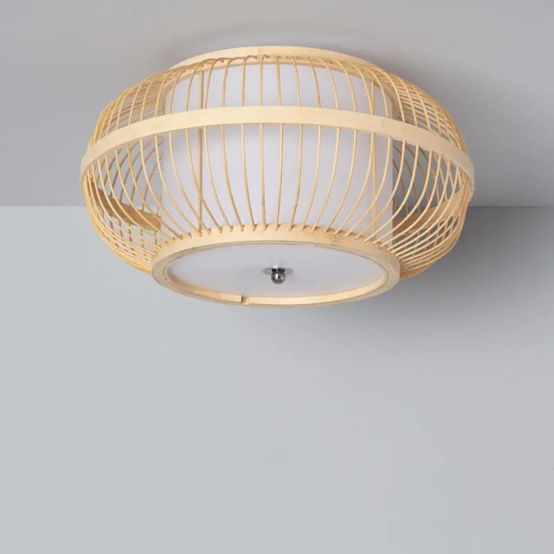 Plafonnier Rond Bambou Ø400 mm Calpe