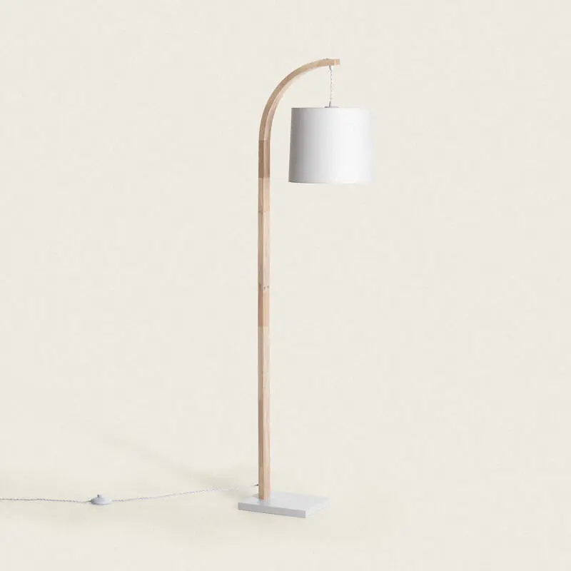 Lampadaire Bois et Textile Haakon