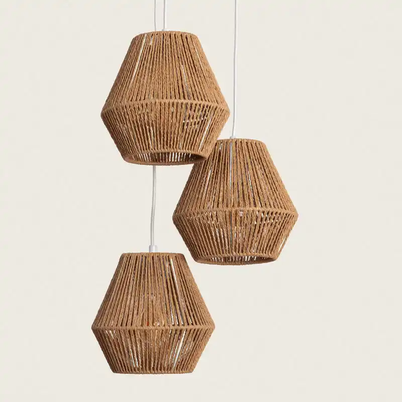 Suspension Papier Tressé Trilla 3 Spots