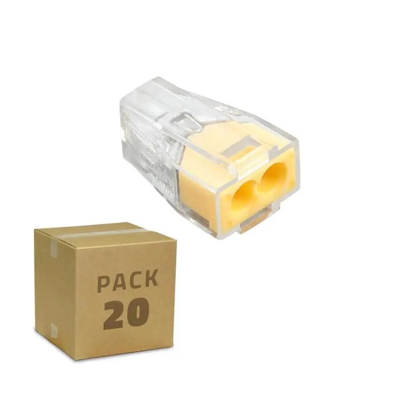 Pack 20 Connecteurs Rapides 2 Entrées 0.75-2.5 mm²