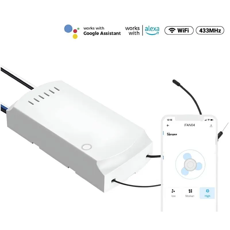 Contrôleur WiFi pour Ventilateur de Plafond AC SONOFF IFAN04-H