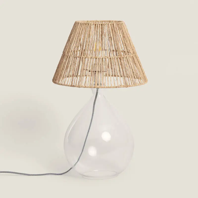 Lampe à Poser Jute et Verre Aurora