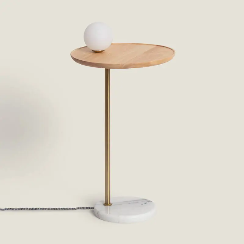 Lampe à Poser Bois et Verre Brandt