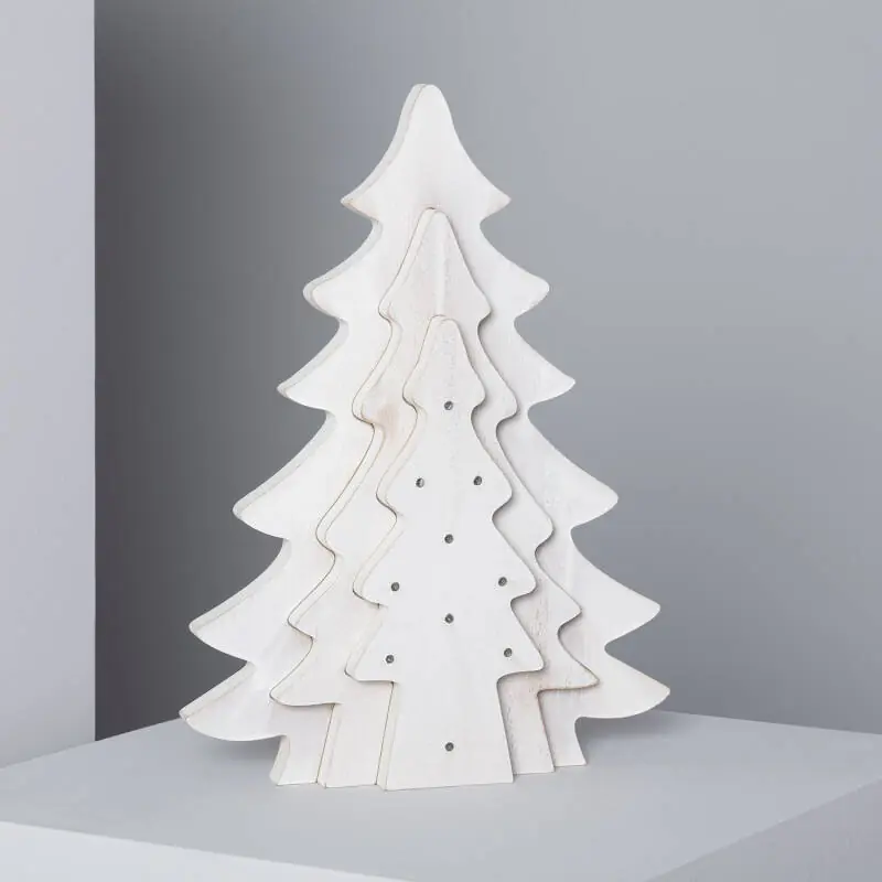 Sapin de Noël LED Bois avec Batterie Kolm