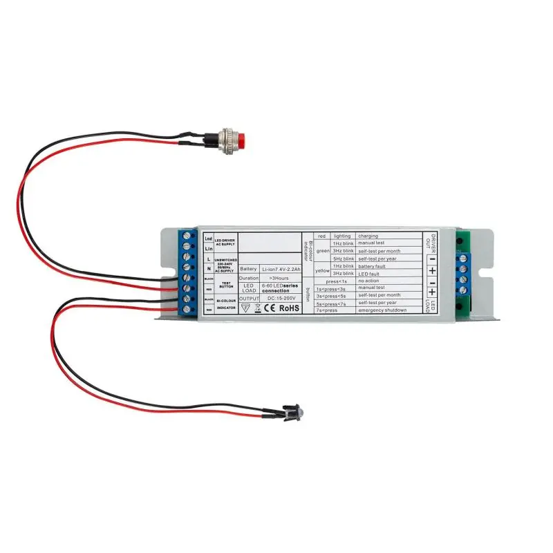 Kit d‘Urgence pour Luminaires LED Non permanent avec Bouton Autotest
