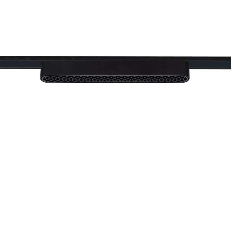 Spot Linéaire LED sur Rail Magnétique 25mm SuperSlim 12W 48V Noir Grid 222mm