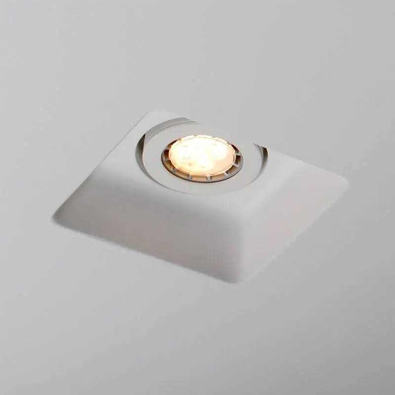 Collerette Downlight Intégration Plâtre/Pladur Carrée pour Ampoule LED GU10/GU5.3 Coupe 158x158 mm UGR17