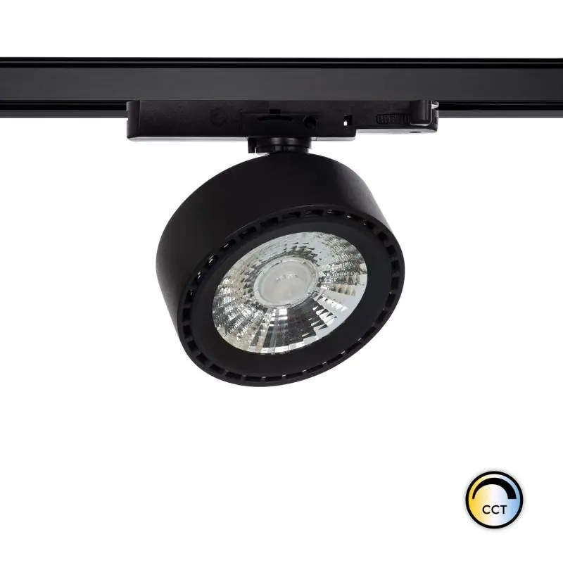 Spot LED sur Rail Triphasé 30W Onuba CCT Sélectionnable Noir