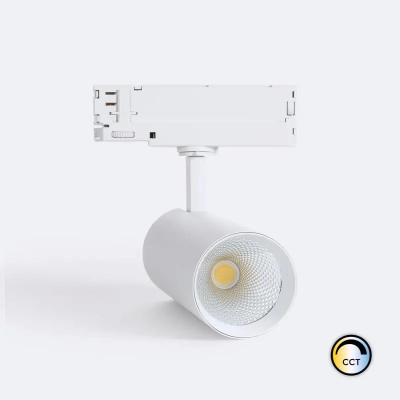 Spot LED sur Rail Triphasé 30W Carlo LIFUD CCT Sélectionnable Blanc