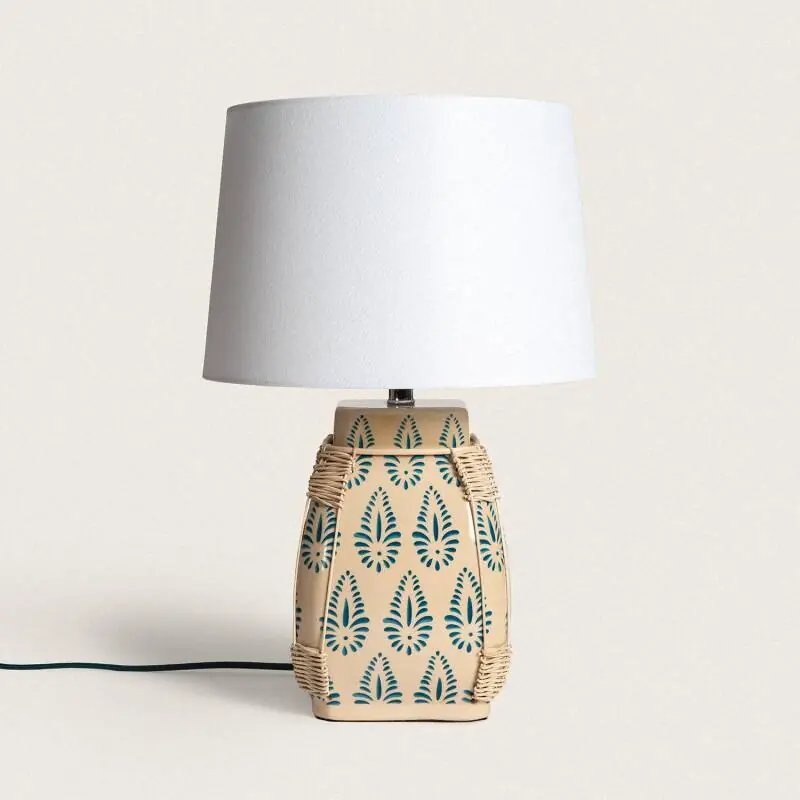 Lampe à Poser Céramique et Tissu Ariché