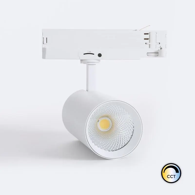 Spot LED sur Rail Triphasé 40W Carlo LIFUD CCT Sélectionnable Blanc