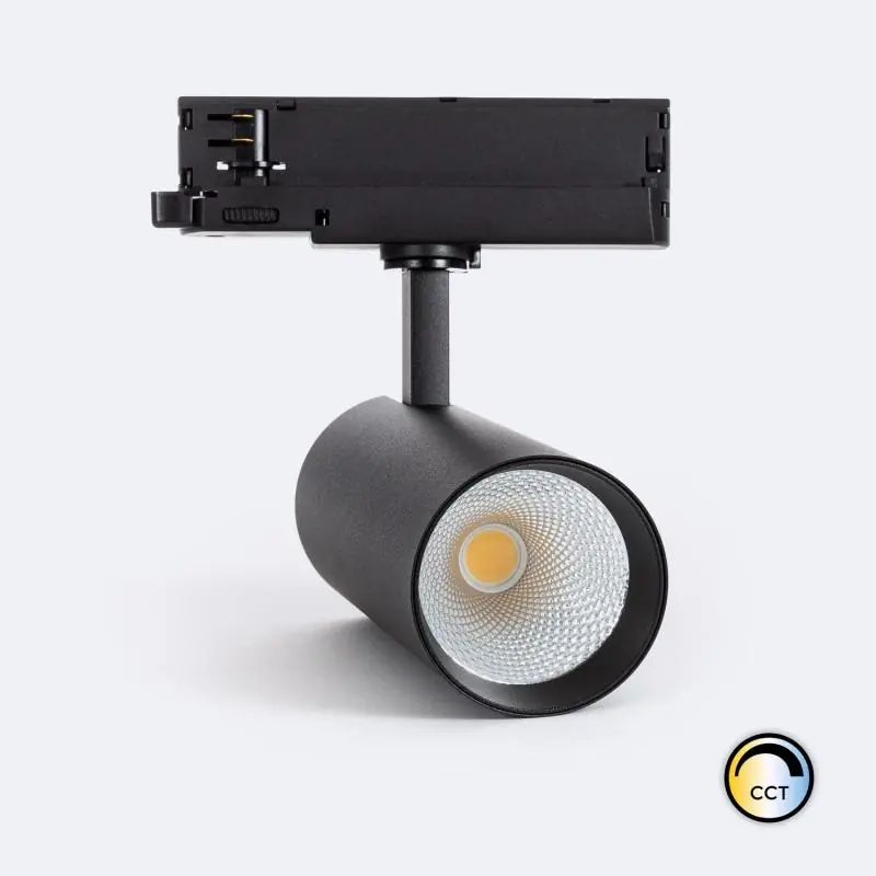 Spot LED sur Rail Triphasé 30W Carlo LIFUD CCT Sélectionnable Noir
