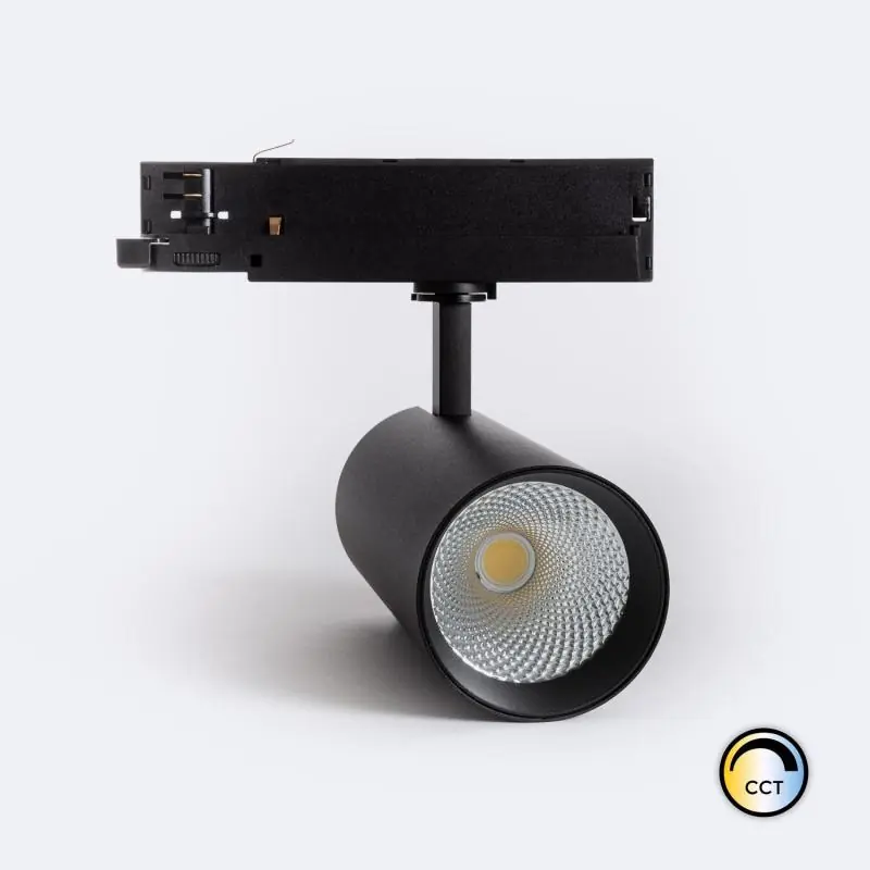Spot LED sur Rail Triphasé 40W Carlo LIFUD CCT Sélectionnable Noir