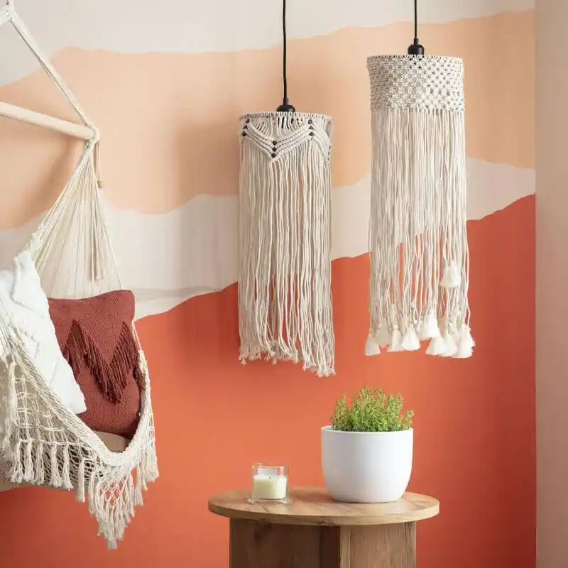 Suspension Métal et Coton Macramé Nanti