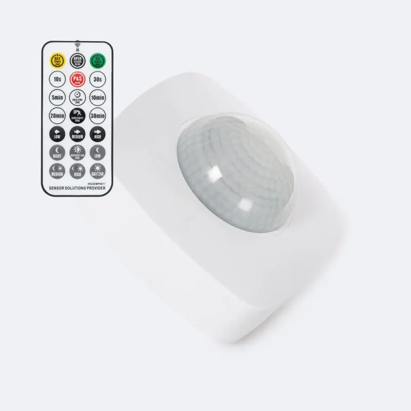 Détecteur de Mouvement Haute Sensibilité PIR 360º IP65 avec Télécommande