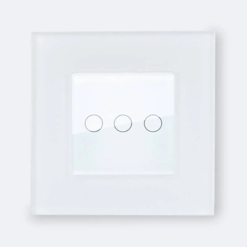 Interrupteur Tactile Triple avec Cadre Verre Modern