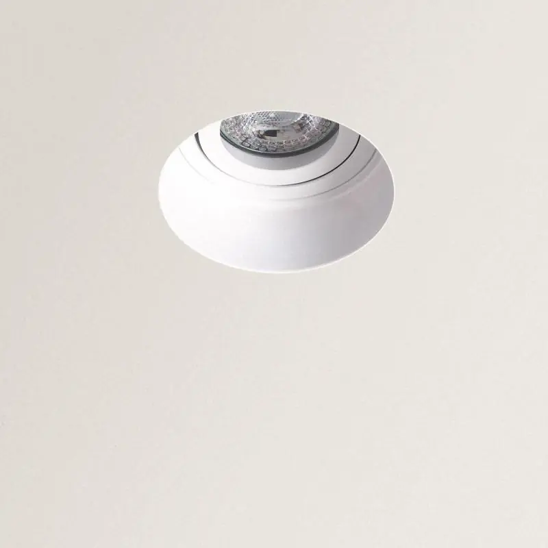Collerette Downlight Intégration Plâtre/Placo Ronde pour Ampoule LED GU10 Coupe Ø90 mm Trimless