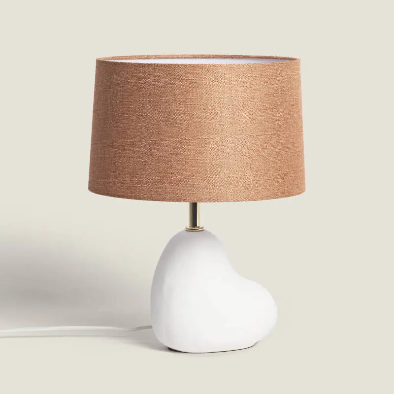 Lampe à Poser Ceramique et Lin Bulga
